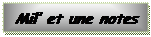 Zone de Texte: Mil et une notes